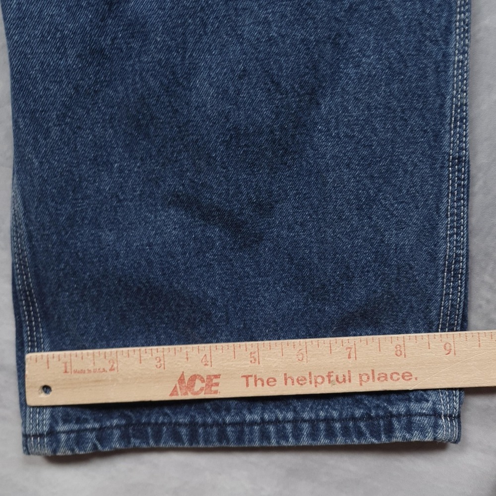 Carhartt Bib Overalls Mens 32 Blue Denim Workwear Hammer Loop R07 DSI - Picture 9 of 14